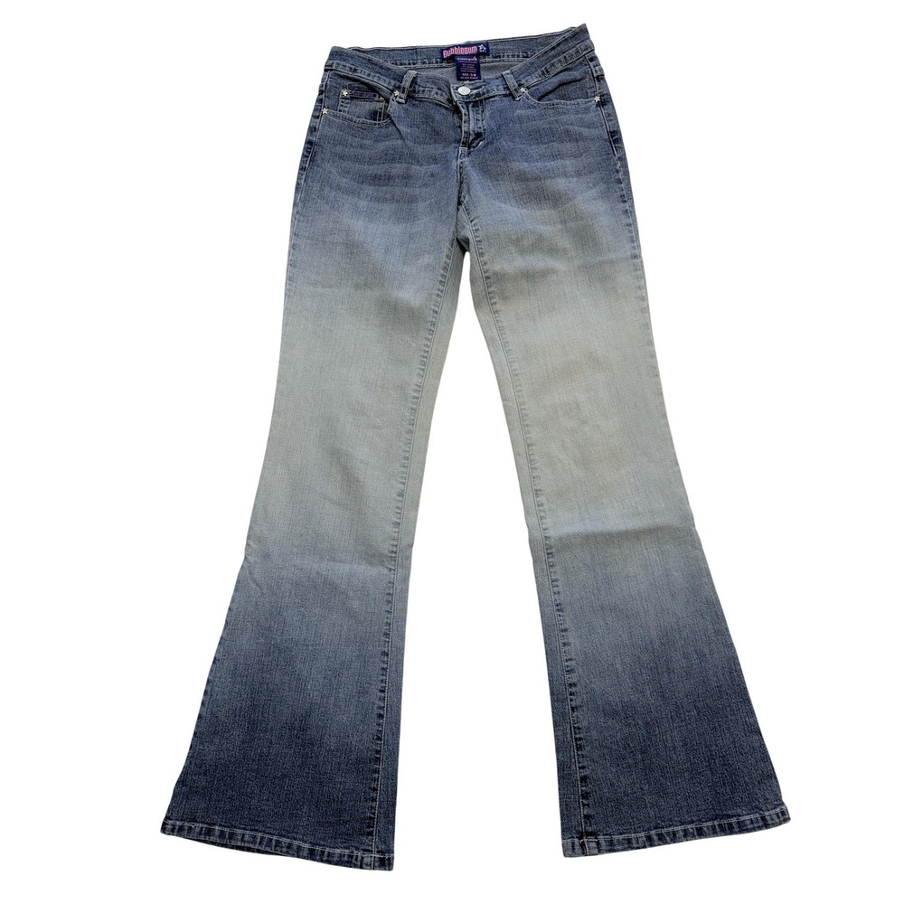 Bubblegum Bootcut Jeans Juniors 7/8 Blue Med Wash Low Rise Studded Stretch 28x32